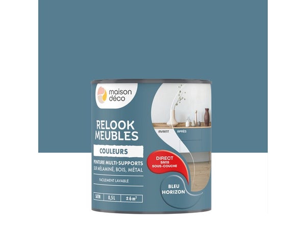 Peinture Relook meuble MAISON DECO bleu horizon satine 0.5 l