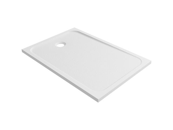 Receveur de douche extraplat, résine, blanc L.120 x l.80 cm, Easy light