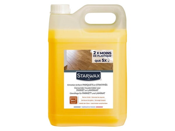 Entretien brillant pour parquets et sols stratifiés, STARWAX, 5 litres