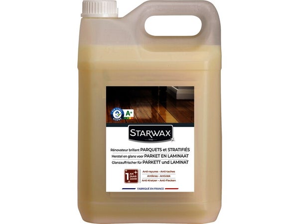 Rénovateur brillant protecteur pour parquets et sols stratifiés, STARWAX, 5 litres