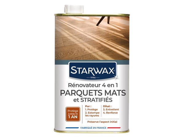 Rénovateur 4 en 1 parquets mats et stratifiés, STARWAX, 900 ml