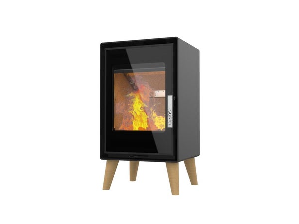 Poêle à bûche Jacco pied bois noir, 4.8 kW