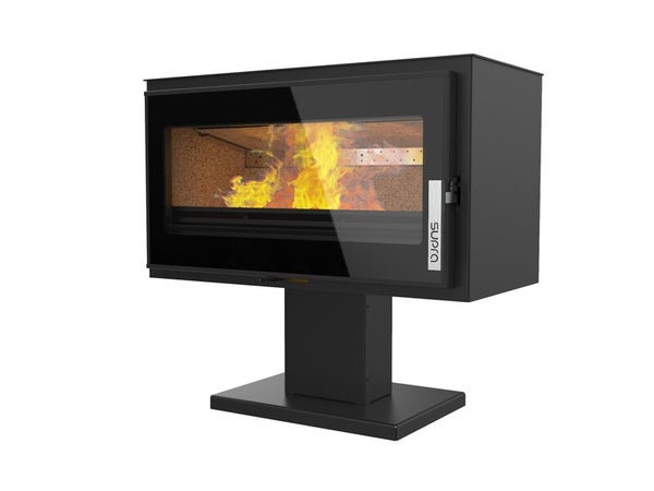 Poêle à bûche Larry sur pied noir, 8.5 kW