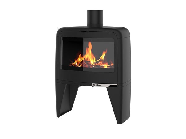 Poêle à bûche Paul haut noir, 10 kW