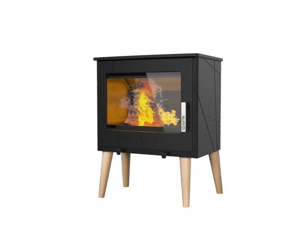 Poêle à bûche Usko, 8.7 kW, noir