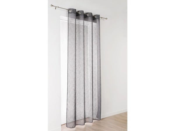Voilage Giani, gris beton l.140 x H.240 cm