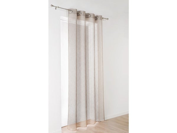 Voilage Giani, beige foncé l.140 x H.240 cm
