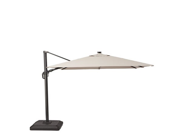 Parasol deporte LED+Pied Taupe Sonora II NATERIAL, L.288 x l.288 cm
