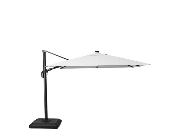 Parasol deporte LED+Pied blanc Sonora II NATERIAL, L.288 x l.288 cm
