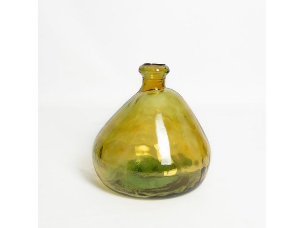 Vase en verre recyclé ORGANIC, 33 x 33 cm, curry