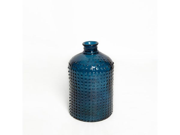 Vase en verre recyclé, NUXIA, 18 x 31 cm, bleu