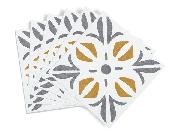6 credences adhesives dalles murales adhesives Wall Tiles, cubia jaune, 15.2 cm