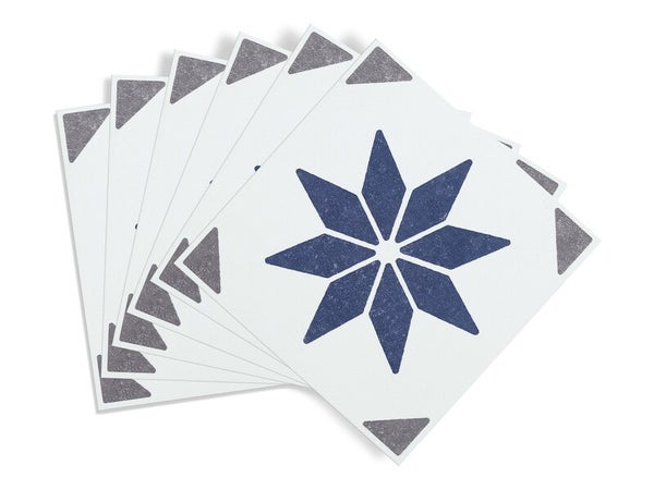6 credences adhesives dalles murales adhesives Wall Tiles, alia bleu, 15.2 cm x