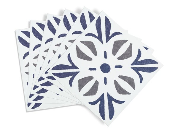 6 credences adhesives dalles murales adhesives Wall Tiles, cubia bleu, 15.2 cm x
