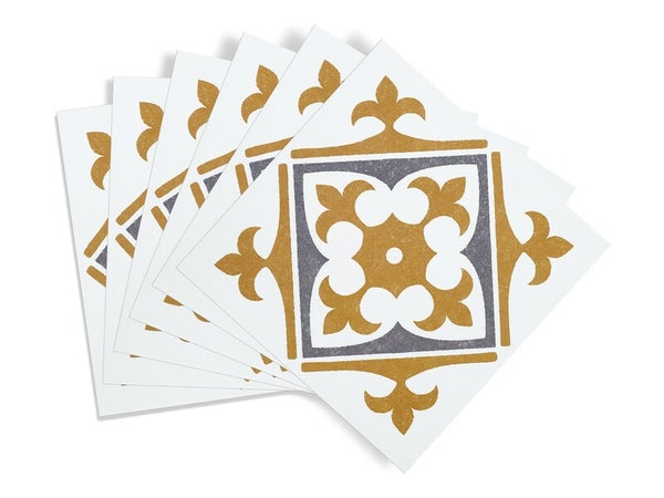 6 credences adhesives dalles murales adhesives Wall Tiles, nadia jaune, 15.2 cm