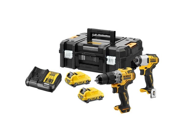 Pack de 2 outils sans fil DEWALT Dck2111l2t-qw, 12 V 3 Ah, 2 batteries