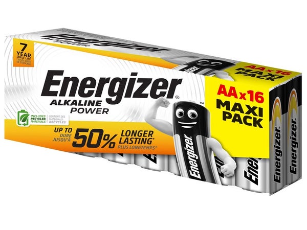 Lot de 16 piles alcaline lr6 aa Power, ENERGIZER