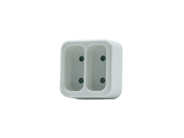 Biplite murale, 2 prises 6A, blanc