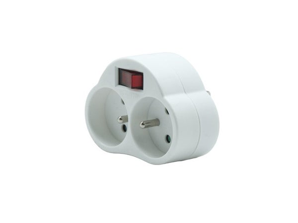 Biplite sans fil à 2 prises, LEXMAN, blanc