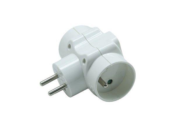 Triplite murale à 2 prises 16A + 1 prise 6A, blanc