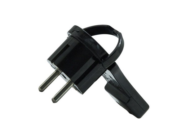 Fiche électrique plate mâle 2 pôles + terre, 16 A, noir
