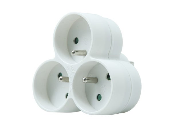 Triplite murale à 3 prises, 16A blanc