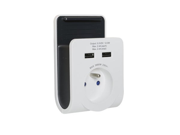 Chargeur USB Station de charge murale USB multifonction à 10 ports avec charge  rapide résistante à l'usure style blanc2, prise américaine 