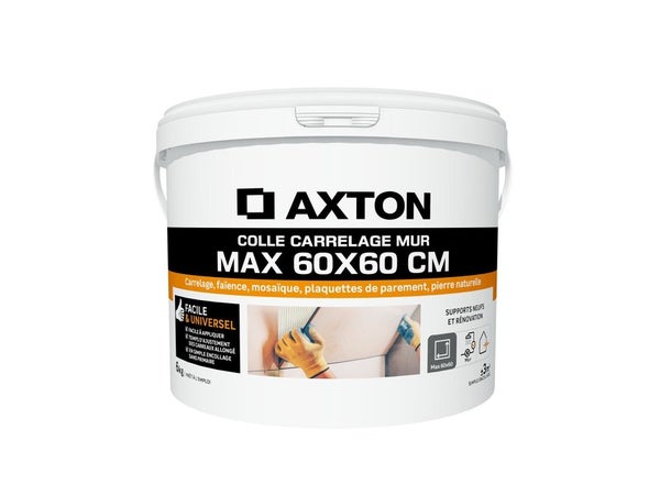 Colle en pate, mur plan de travaiL, interieur/exterieur, blanc AXTON, 6 kg