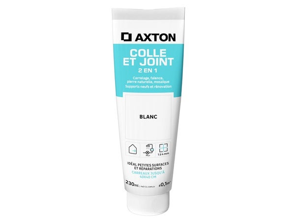 Colle et joint pate, interieur, blanc AXTON 0.34KG