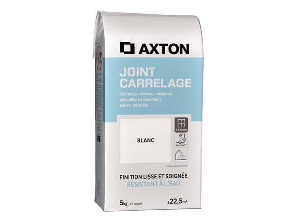 Joint poudre carrelage / mosaique superieur a 3mm AXTON blanc 5KG