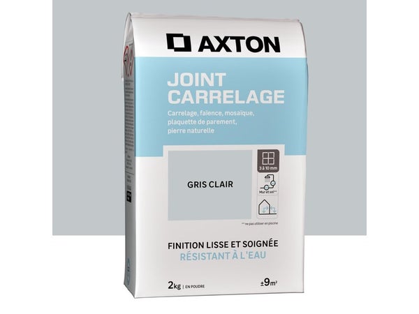 Joint poudre carrelage / mosaique superieur a 3mm AXTON gris 2KG