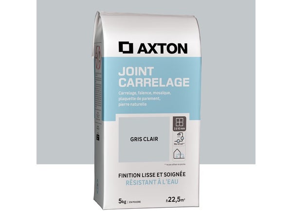 Joint poudre carrelage / mosaïque supérieur à 3 mm, AXTON, gris 5 kg