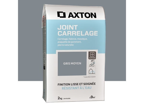 Joint poudre carrelage / mosaique superieur a 3mm AXTON gris moyen 2KG