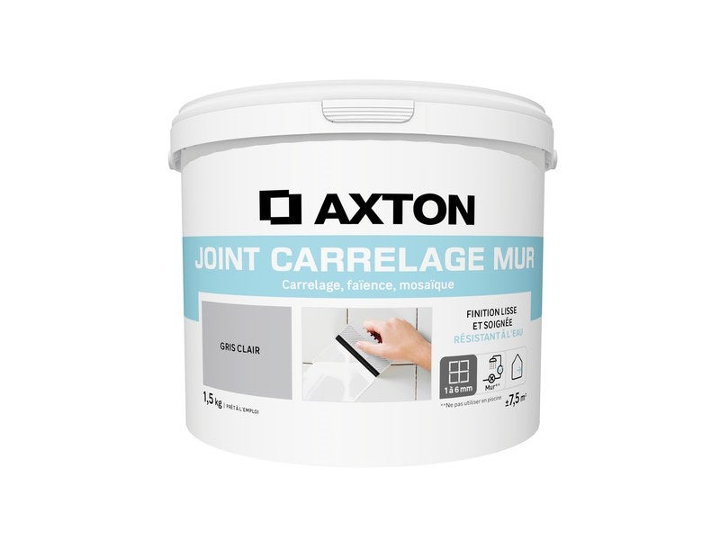 Joint tout type de carrelage et mosaique AXTON gris clair 5 kg