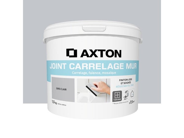 Joint pate carrelage / mosaique AXTON gris clair 1.5 kg