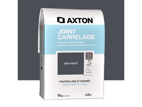 Joint poudre carrelage / mosaique superieur a 3mm AXTON gris fonce 10KG
