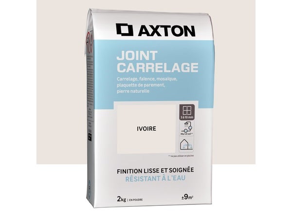 Joint poudre carrelage / mosaique superieur a 3mm AXTON ivoire 2KG