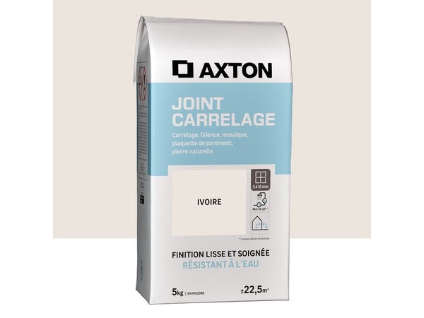 Joint poudre carrelage / mosaique superieur a 3mm AXTON ivoire 5KG