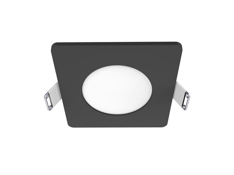 Kit 1 spot à encastrer SDB Kilia led, IP65, carré noir, 2700K-4000K