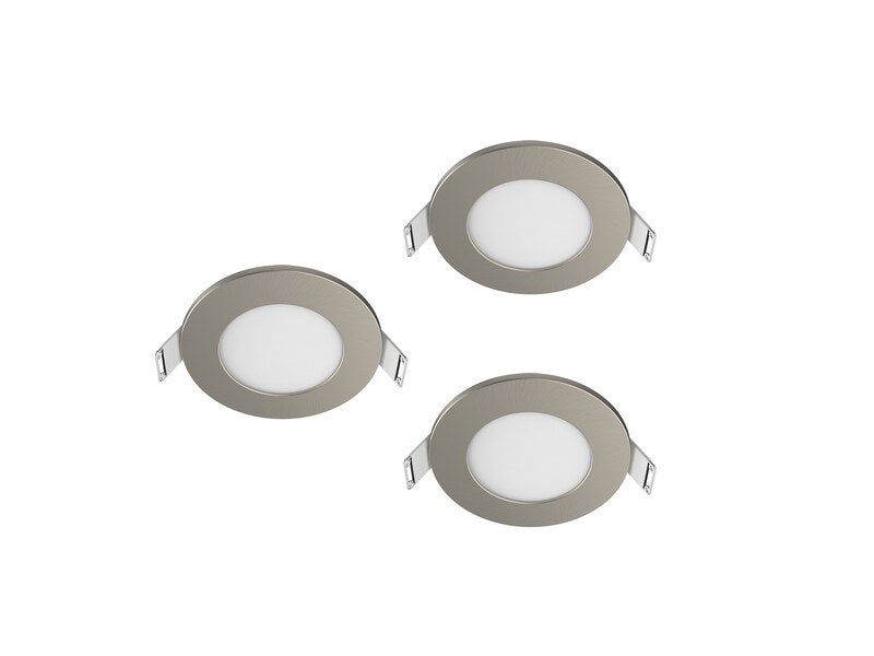 Kit 3 spot à encastrer SDB Kilia led, rond acier, IP65, 2700K-4000K