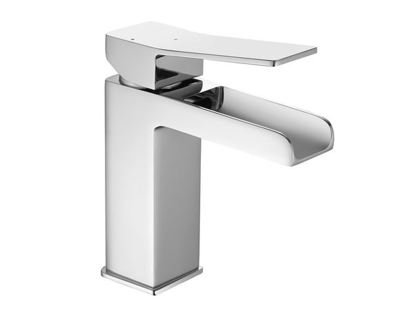 Robinet design salle de bain mitigeur de lavabo bec cascade avec brise jet  chrome vidage complet