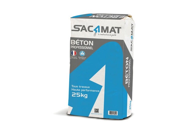 Beton professionnel, gris SACAMAT, 25 kg