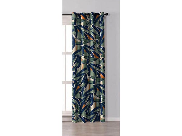 Rideau obscurcissant, coton imprimé Palma, l.140 x H.240 cm