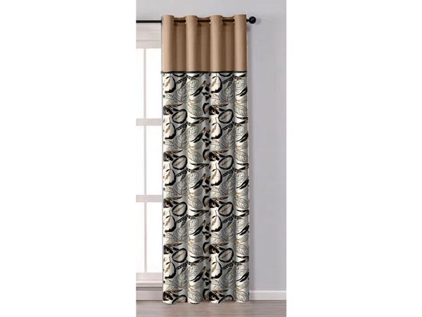 Rideau obscurcissant, coton imprimé Belize, l.140 x H.240 cm