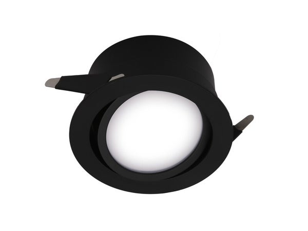 Kit 1 spot à encastrer SDB Lindi led, IP65, noir, orientable, 2700K-4000K blanc chaud/neutre INSPIRE