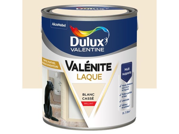 Peinture boiserie blanc casse brillant DULUX VALENTINE Valenite 2l