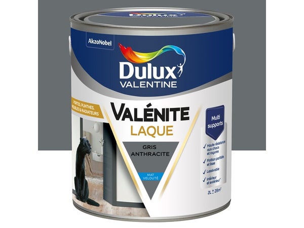 Peinture boiserie gris anthracite mat DULUX VALENTINE Valenite 2l