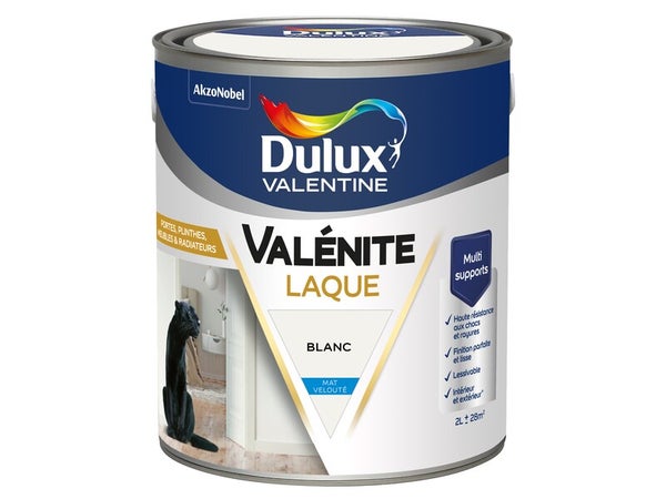 Peinture boiserie blanc mat DULUX VALENTINE Valenite 2l