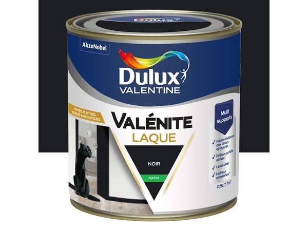 Peinture boiserie noir satin DULUX VALENTINE Valenite 0.5l