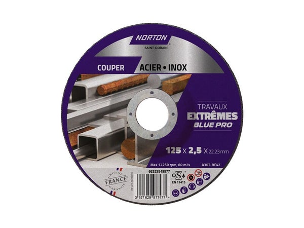 Disque acier/inox NORTON extreme 125x2,5